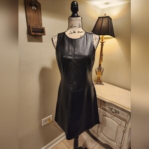 Linda Allard Ellen Tracy Leather Dress